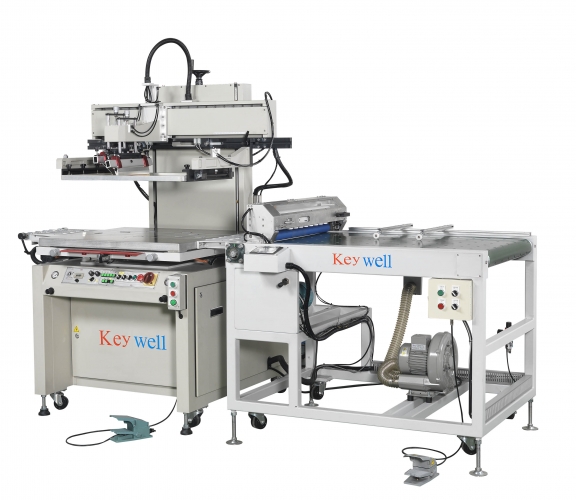 Automatic Single Arm Screen Printing Machine (Automatic feeder (optional) / Static eliminator / Auto registration for printing / Auto delivery)